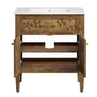 Modway Elysian 30" Wood Bathroom Vanity - White/Brown-8