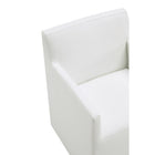 Manhattan Comfort Anna Square 22.83" Modern Faux Leather Upholstered Dining Armchair - Cream-30 Day Limited Manufacturer's Warranty