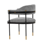Manhattan Comfort Lia 24.8" Modern Chenille Upholstered Dining Armchair - Grey-Commercial Grade Tested with Weight Capacity of 330 lb