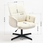 Homy Casa Adjustable Height Fabric Office Chair with Armrest-Beige-Sturdy Base: The durable and stable black metal base ensures reliable support and stability, capable of withstanding daily use.
