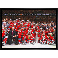 Chicago Blackhawks 2015 Stanley Cup - Framed Canvas - 31" x 22"-Premium canvas print with gallery-wrapped edges