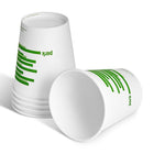 Perk Compostable Paper Hot Cup - 10 Oz. - White Green - 50 Pack-10 oz. capacity