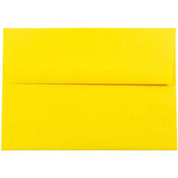 JAM Paper A7 Coloured Invitation Envelopes - 5 1/4 x 7 1/4 - Yellow Recycled - 100 Pack-Envelope Features: Straight flap gum closure, high quality smooth paper finish, 30% recycled