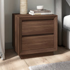 Hudson&Canal Emmett Rectangular Nightstand - 24" W - Satin Walnut-Nightstand is made of high-quality and durable MDF materials