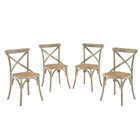 Modway Gear Dining Side Chair - Grey - 4 Pack-Tapered legs