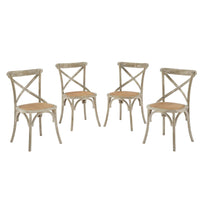 Modway Gear Dining Side Chair - Grey - 4 Pack-Tapered legs
