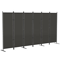 HOMCOM 6 Panel Freestanding Room Divider for Home Office - Charcoal Grey-Six-panel design, great for creating a personal space or dividing up large rooms
