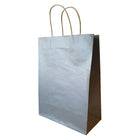 Wamaco Colour Kraft Shopper Bags - 10" x 5" x 13.5" - Silver - 100 Pack-Kraft colour shoppers