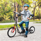 Aosom Youth Kick Scooter with Adjustable Handlebar - Black-Soft wrapped handlebar makes grip more comfortable 