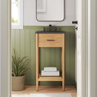 Modway Zaire 18" Bathroom Vanity - Natural/Black-Metal Handle Pull