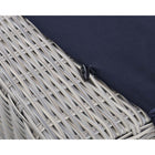 Modway Conway Sunbrella Outdoor Patio Wicker Rattan Ottoman - Light Grey/Navy-Ottoman Weight Capacity: 300 lbs.
