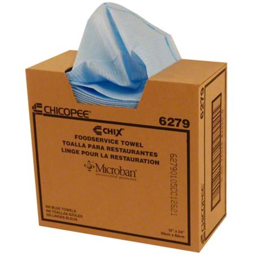 Chicopee Chix Microban Towel For Foodservice - Blue - 100 Pack