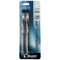 Pilot Hi-Tecpoint Rollerball Pens Grip V5 – Black – 2 Pack-Rubber grip provides writing control and comfort
