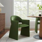Modway Talia Performance Velvet Dining Armchair - Moss Green-Wide Angular Armrests