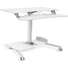 Mount-It! Mobile Sit-Stand Computer Workstation - White-Take your computer workstation anywhere with our all-in-one mobile sit-stand desk MI-7979W