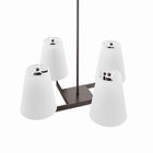 Modway Mercer 4-Light Pendant Light - White/Bronze-ETL Listed for Damp Locations
