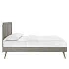 Modway Alana Wood Twin Platform Bed with Splayed Legs - Grey-Twin Headboard With Panel Detail