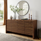 Modway Emric Wave 66" 4-Door Sideboard - Walnut-Adjustable Interior Shelves
