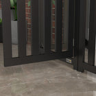 PawHut 4 Panel Foldable Dog Gate with Door - Black-Colour: Black 