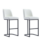 Manhattan Comfort Serena 17.71" Modern Leatherette Upholstered Barstool - White - 2 Pack-Modern Barstool with Backrest Perfect for Bar and Kitchen Use - Set of 2