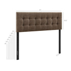 Modway Emily Fabric Upholstered Queen Size Headboard - Mocha-Button Tufting