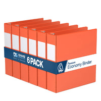 Davis Group Premium Economy Binder - D Ring - 2" - Orange - 6 Pack-3 Ring Binder