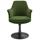 Modway Lippa Swivel Dining Performance Velvet Armchair - Black Moss Green-8
