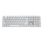 Cherry KC 200 MX Wired Mechanical Keyboard - White and Silver-Modern design Bronze-colored metal plate, minimalistic dimensions and sculpted keycaps