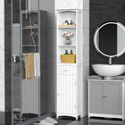 HOMCOM Tall Bathroom Cabinet with Shelves and Drawer - White-Solid and stable MDF construction with painting finish