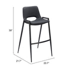 Zuo Desi Barstool - Black - Set of 2-6