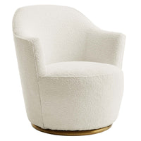 Modway Nora Boucle Upholstered Swivel Chair - White-Swivel Accent Chair