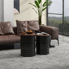 HOMCOM Nesting Tables - Black-They can be used separately, together or nested to save space when not in use
