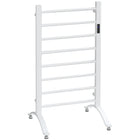 HOMCOM 8-Bar Electric Towel Warmer with Built-in Timer Led Indicators - White-The compact size of 19.75" W x 31.5" H is ideal for portability