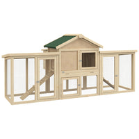 PawHut 37" H Large Wooden Chicken Coop with Nesting Box and Run Ramp - Natural-Wood and wire mesh construction for safety and ventilation 
