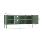 Manhattan Comfort Landen 47.3" Modern TV Stand - Green-Includes 2 Cabinet on Each Side with 2 Shelves in Each and 2 Open Central Shelves