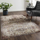 Modway Success Kaede Distressed Vintage Floral Moroccan Trellis Area Rug - 5 ft W x 8 ft L - Multicolored-Tight Low Pile Weave