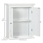 kleankin Bathroom Wall Cabinet for Living Room and Entryway - White-Made of MDF for robust construction