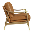 Modway Langford Vegan Leather Accent Armchair - Tan Walnut-Assembly Required