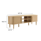 Modway Contour 63" Wood TV Stand - Oak-Supports TVs up to 70"