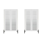 Manhattan Comfort Abbey 31.5" Modern Décor Cabinet - White - Set of 2-Modern Décor Cabinet for Home Office, Living Room, Dining Room and Extra Storage Use. Set of 2
