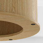 HOMCOM 47" Round Dining Table with Fluted Pedestal Base for 4-6 - Natural Wood-Overall Dimensions: 47.2" W x 47.2" D x 29.5" H (120 x 120 x 75 cm)