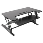 Mount-It! 36" Wide Standing Desk Converter with Gas Spring - Black-Supports up to 33 pounds and has a wide tabletop measuring 36.5" x 22"