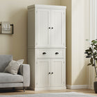 HOMCOM 72" H Freestanding Kitchen Pantry Cabinet with Drawer - Cream White-Painted MDF and particleboard are easy to clean 