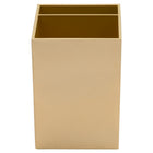 JAM Paper Plastic Pen Holder - Gold-Size: 2 3/4" x 2 3/4” x 3 7/8" | Features two compartments for easy access and extra organization.