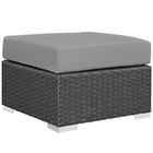 Modway Sojourn Outdoor Patio Sunbrella Ottoman - Canvas/Grey-Long Lasting Sunbrella Fabric 