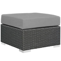 Modway Sojourn Outdoor Patio Sunbrella Ottoman - Canvas/Grey-Long Lasting Sunbrella Fabric 