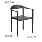 Flash Furniture HERCULES Plastic Cafe Stack Chair - Black-Black Powder Coated Frame Finish