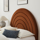 Modway Solana Arched Performance Velvet Full Platform Bed - Rust-Dense Foam Padding
