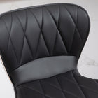 HOMCOM Adjustable Swivel Bar Stools - Black - 2 Pack-Luxurious design with gold base and diamond tufting adds elegance to any space
