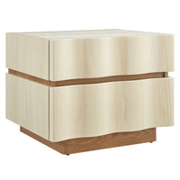 Modway Isola 2 Drawer Nightstand - White Light Oak-Laminated Wood Blend